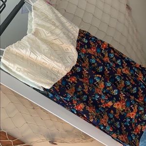 Strapless Floral Dress